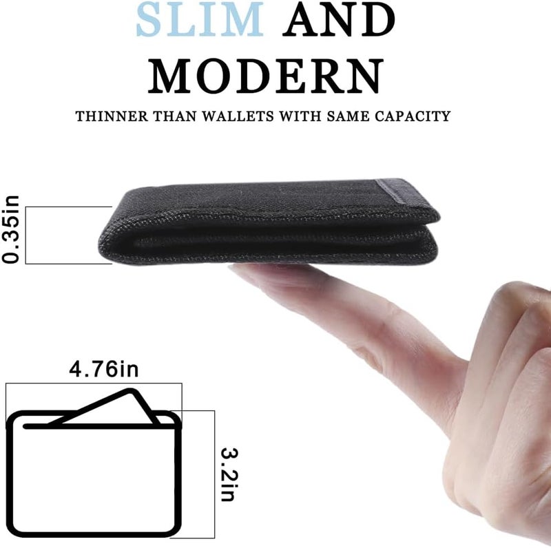 Nitort Wallet, Nylon Outdoor Sports Wallets for Kid, Lovely Wallet with Zipper for Kids- Front Pocket Wallet with Magic Sticker- Black - Image 3